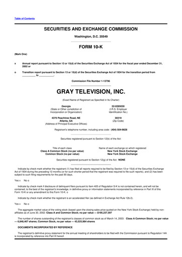 Thumbnail Gray Media
 10-K Annual Report 
