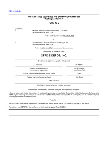 Thumbnail The ODP Corporation
 10-Q Quarterly Report FY 