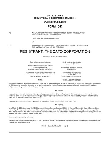 Thumbnail Cato Fashion 10-K Annual Report 