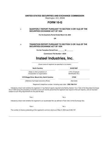 Thumbnail Insteel Industries 10-Q Quarterly Report FY 
