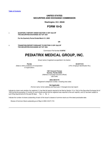 Thumbnail Pediatrix Medical Group 10-Q Quarterly Report FY 