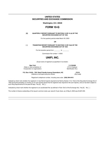 Vorschaubild Unifi 10-Q Quartalsbericht  