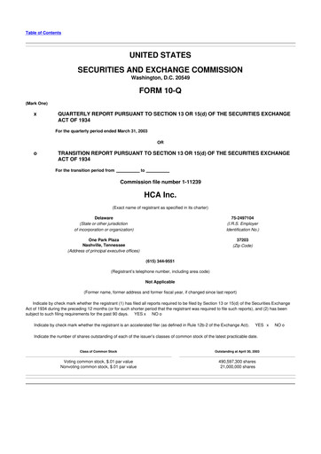 Thumbnail HCA Healthcare 10-Q Quarterly Report FY 