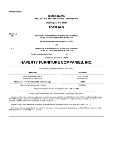 Thumbnail Havertys 10-Q Quarterly Report FY 
