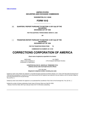 Thumbnail CoreCivic 10-Q Quarterly Report FY 