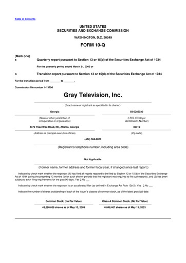 Miniature Gray Media
 10-Q Rapport trimestriel  