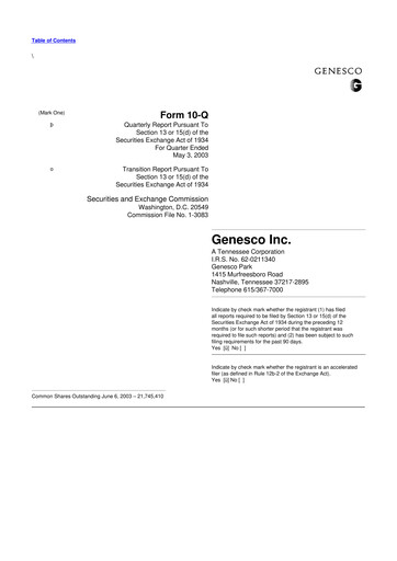 Thumbnail Genesco
 10-Q Quarterly Report FY 