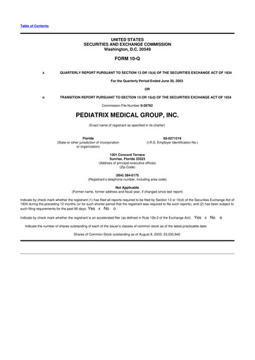 Thumbnail Pediatrix Medical Group 10-Q Quarterly Report FY 