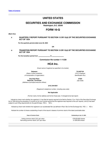 Thumbnail HCA Healthcare 10-Q Quarterly Report FY 