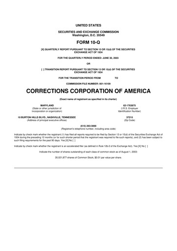 Thumbnail CoreCivic 10-Q Quarterly Report FY 