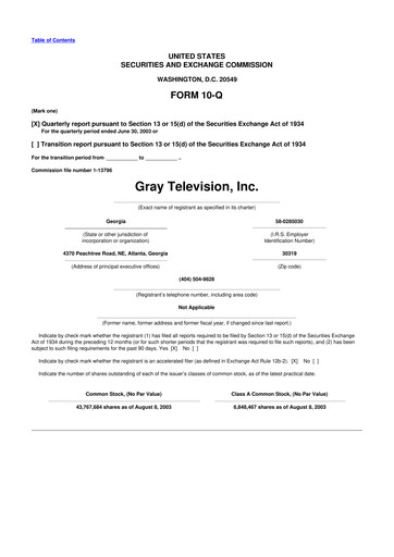 Miniature Gray Media
 10-Q Rapport trimestriel  