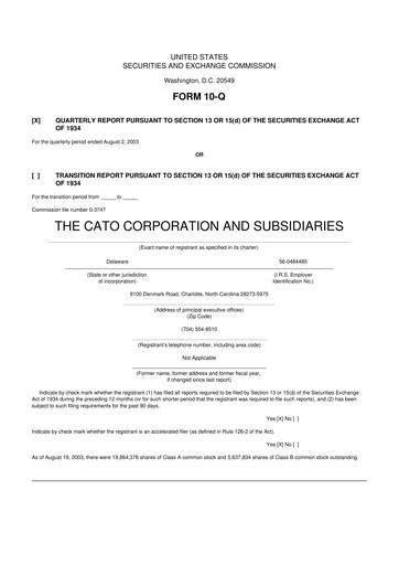 Thumbnail Cato Fashion 10-Q Quarterly Report FY 