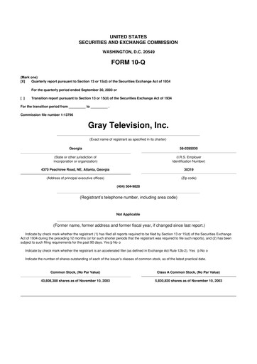 Miniature Gray Media
 10-Q Rapport trimestriel  