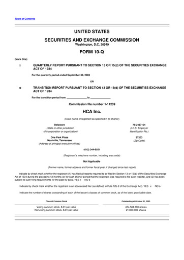 Thumbnail HCA Healthcare 10-Q Quarterly Report FY 