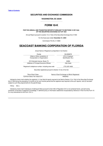 Thumbnail Seacoast Banking 10-K Annual Report 