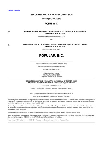 Thumbnail Popular, Inc. (Banco Popular de Puerto Rico) 10-K Annual Report 