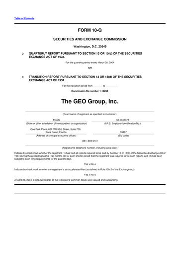 Thumbnail Geo Group 10-Q Quarterly Report FY 