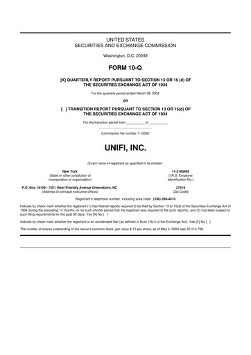 Vorschaubild Unifi 10-Q Quartalsbericht  