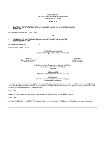 Thumbnail Cato Fashion 10-Q Quarterly Report FY 