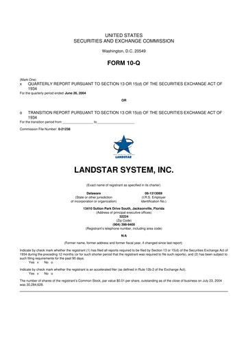 Thumbnail Landstar System
 10-Q Quarterly Report FY 
