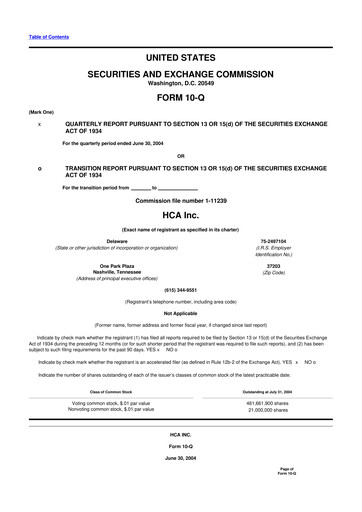 Thumbnail HCA Healthcare 10-Q Quarterly Report FY 