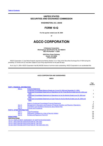 Thumbnail AGCO 10-Q Quarterly Report FY 