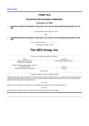Thumbnail Geo Group 10-Q Quarterly Report FY 