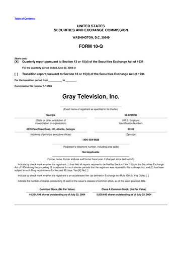 Miniature Gray Media
 10-Q Rapport trimestriel  