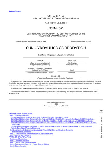 Thumbnail Helios Technologies 10-Q Quarterly Report FY 
