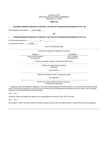 Thumbnail Cato Fashion 10-Q Quarterly Report FY 