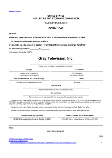 Miniature Gray Media
 10-Q Rapport trimestriel  