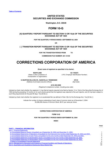 Thumbnail CoreCivic 10-Q Quarterly Report FY 