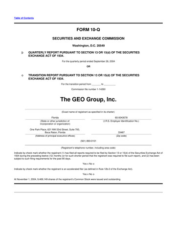 Thumbnail Geo Group 10-Q Quarterly Report FY 