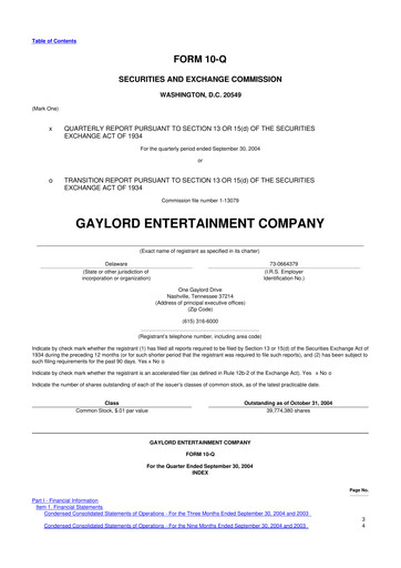 Vorschaubild Ryman Hospitality Properties 10-Q Quartalsbericht  