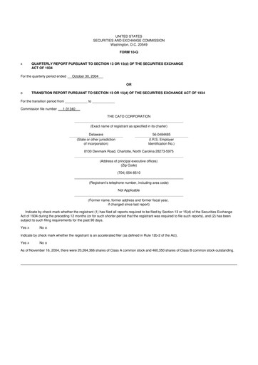 Thumbnail Cato Fashion 10-Q Quarterly Report FY 