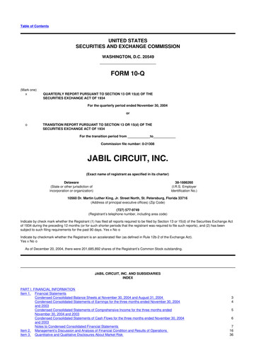 Thumbnail Jabil 10-Q Quarterly Report FY 