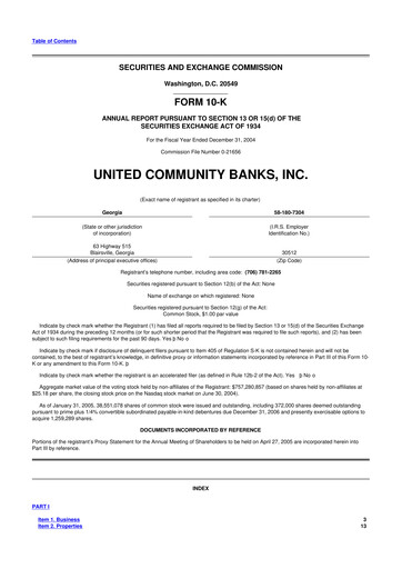 Vorschaubild United Community Bank 10-K Jahresbericht 