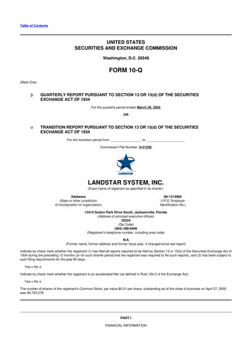 Thumbnail Landstar System
 10-Q Quarterly Report FY 