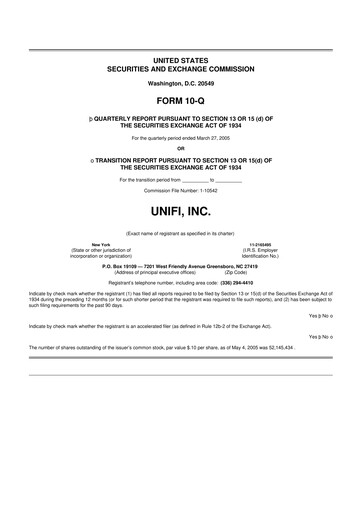 Vorschaubild Unifi 10-Q Quartalsbericht  