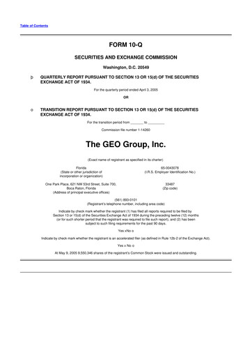 Thumbnail Geo Group 10-Q Quarterly Report FY 