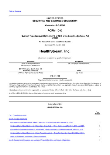 Thumbnail HealthStream 10-Q Quarterly Report FY 