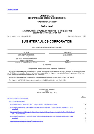 Thumbnail Helios Technologies 10-Q Quarterly Report FY 