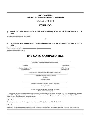 Thumbnail Cato Fashion 10-Q Quarterly Report FY 