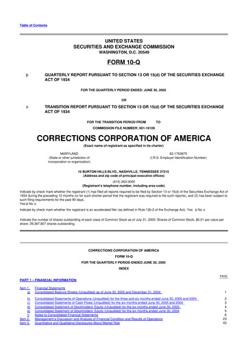 Thumbnail CoreCivic 10-Q Quarterly Report FY 