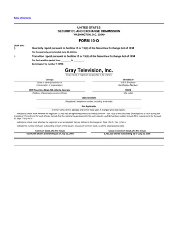 Miniature Gray Media
 10-Q Rapport trimestriel  