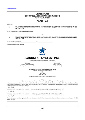 Thumbnail Landstar System
 10-Q Quarterly Report FY 