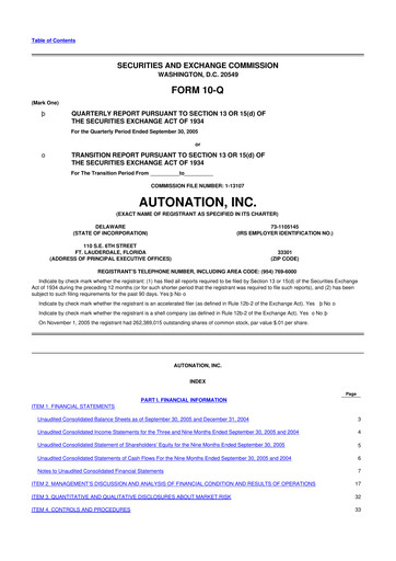 Miniature AutoNation 10-Q Rapport trimestriel  