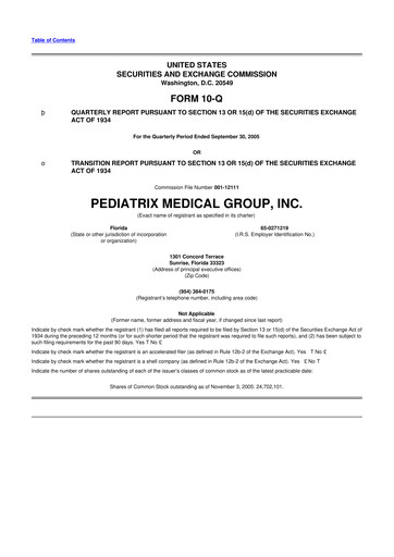 Thumbnail Pediatrix Medical Group 10-Q Quarterly Report FY 