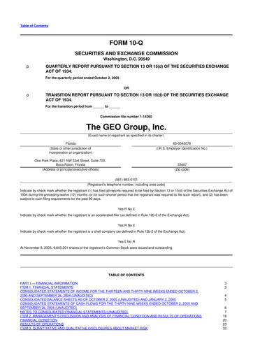Thumbnail Geo Group 10-Q Quarterly Report FY 