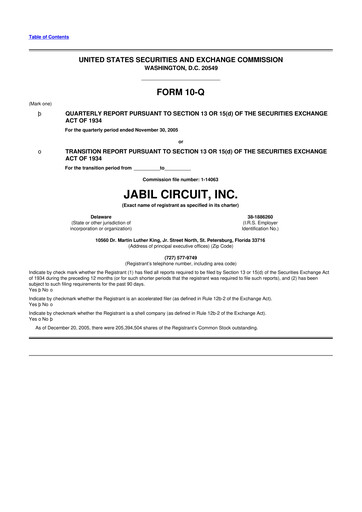 Thumbnail Jabil 10-Q Quarterly Report FY 